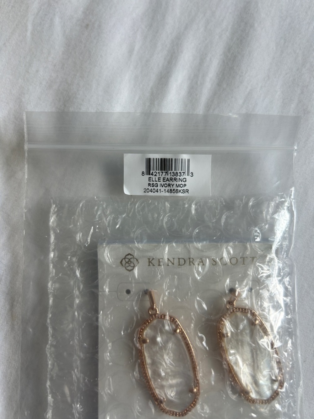 Kendra Scott Rose Gold Mother-of-Pearl Dangle Elle Earrings - Picture 8 of 9